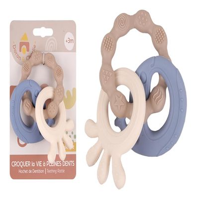 DORON & CHARLIE Teething Ring - Blue Silicone Sea Creatures - Baby Toy - 13 x 8 cm - 3+ Months