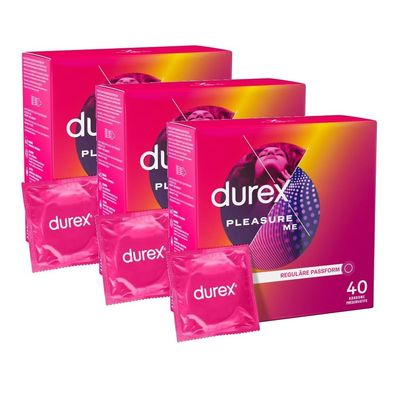 Durex Pleasure Me Condoms, 120 Count (3-Pack)