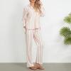 Felcia Women's 2-Piece Lounge Set, Loose Graphic Print, Long-Sleeve Button-Down Shirt and Wide-Leg Pants, O-Pink, XL view 3