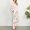 Felcia Women's 2-Piece Lounge Set, Loose Graphic Print, Long-Sleeve Button-Down Shirt and Wide-Leg Pants, O-Pink, XL view 4