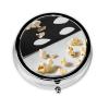 Round Mini Pill Box with Film and Popcorn Print, 3 Compartments view 2