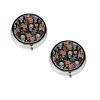 Round Mini Pill Box with Colorful Skull Design, 3 Compartments view 1