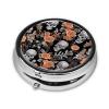Round Mini Pill Box with Colorful Skull Design, 3 Compartments view 3