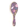 Tiny Purple Floral Wooden Hair Massage Brush view 1