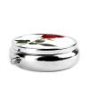 Round Mini Pill Box with Red Rose Print, 3 Compartments view 4
