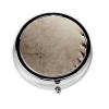 Mini Round Pill Case with Baseball Print, 3 Compartments view 2