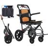 YFJBDKS Premium Lightweight Wheelchair for Adults, Yellow, Black Frame view 1