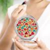 NHYDSPQ Makeup Mirror, Colorful Handheld Mirror with Heart Pattern, Compact Travel Cosmetic Mirror view 4