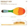 Wooden Hair Brush, Rainbow Line, Paddle Brush for Fine Hair view 3
