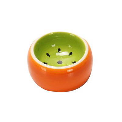 Hamster Food Bowl with Fruit Design, Ceramic Bowl for Small Animals