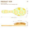 Wooden Paddle Brush for Fine Hair, Lemon Yellow view 3