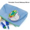 NHYDSPQ Compact Travel Makeup Mirror with Rainbow Circle Clover Print view 3