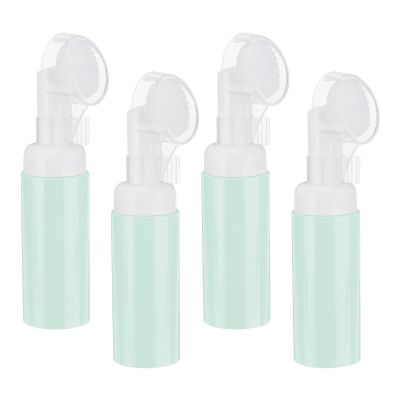 QUARKZMAN 4-Pack Empty Foaming Soap Dispensers, 60 ml Facial Cleanser Bottles with Brushes, Green