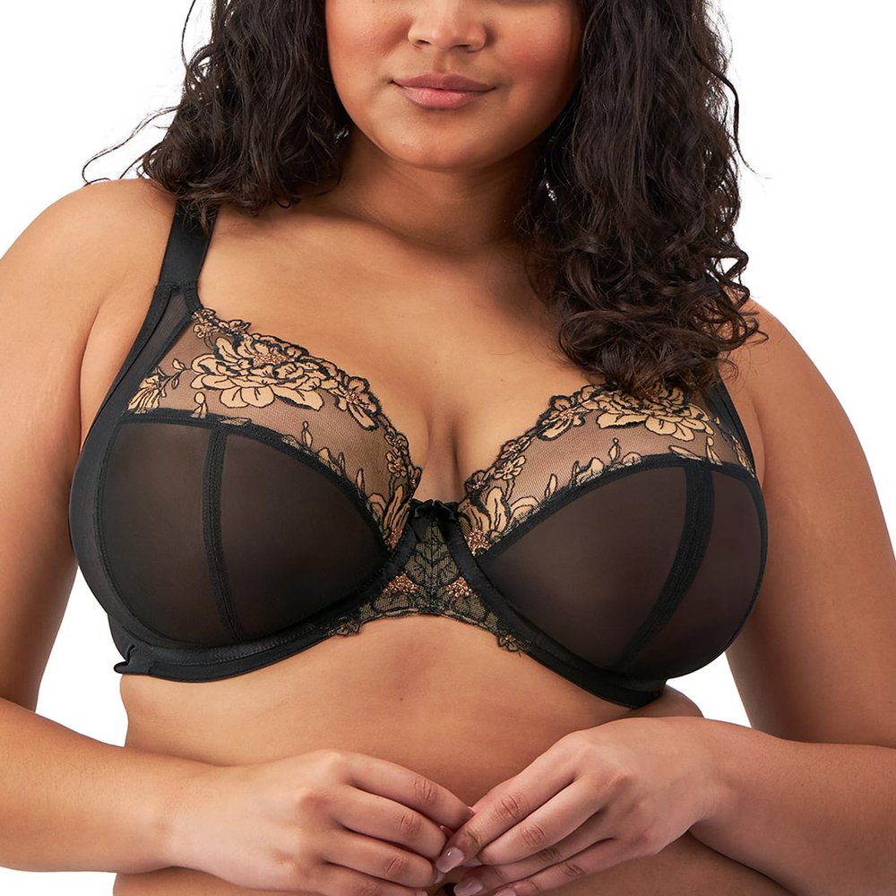 Elomi Women's Teagan Underwire Bra, Black/Almond, 70L