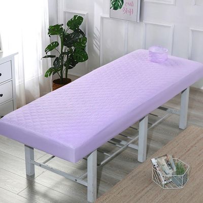 LDLCYCN Quilted Massage Table Cover with Face Hole, Light Purple, 185 x 70 cm (S)