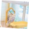 BCOATH Parrot Bath - Yellow Plastic Bird Bath view 4