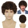 Men’s Natural Heat-Resistant Cosplay Wig, Black and Gray Mix view 1