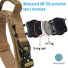 ZHHSUNY Waterproof Tactical GPS AirTag Dog Collar with Holder and Handle, Khaki, L view 3