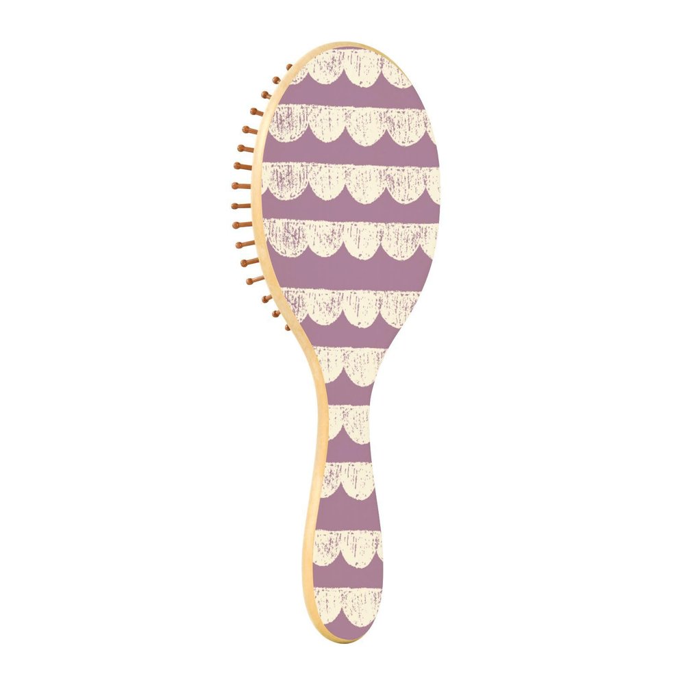 Wooden Paddle Hair Brush for Women, Massage Brush, Simple Geometric Design (1)