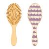 Wooden Paddle Hair Brush for Women, Massage Brush, Simple Geometric Design (1) view 2