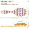 Wooden Paddle Hair Brush for Women, Massage Brush, Simple Geometric Design (1) view 3