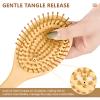 Wooden Paddle Hair Brush for Women, Massage Brush, Simple Geometric Design (1) view 4