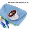 NWTRJ Folding Travel Makeup Mirror, Skull, Rose Red, 1x/2x Magnification view 3