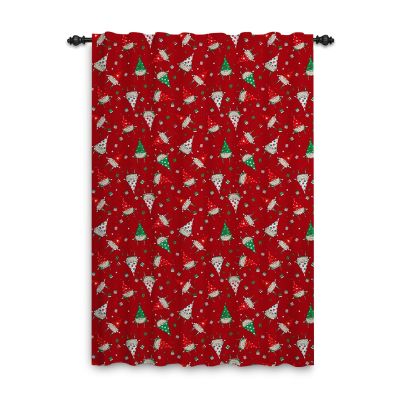 ggaimwf Red Gnome Cartoon Winter Curtain, Rod Pocket, Pencil Pleat, 135 x 175 cm, 1 Panel