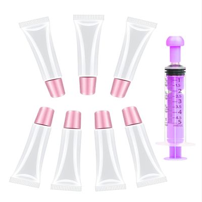 Guokoo 7-Pack 10 mL Clear Refillable Lip Gloss Tubes
