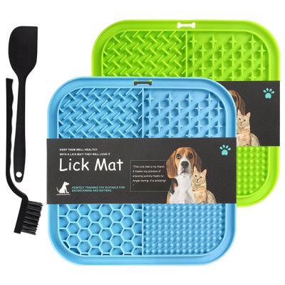 BASVII Dog Lick Mat 20x20 cm, 2 Pcs with Suction Cups