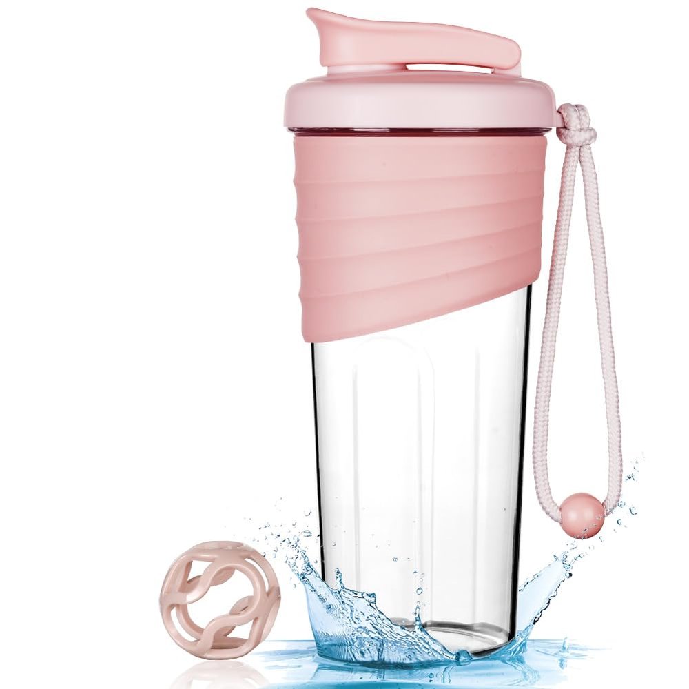 ACWOO Protein Shaker, 700 mL, Pink, BPA-Free, Leakproof