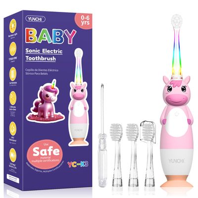 YUNCHI K3 Electric Toothbrush for Kids (0-6 Years) - Pink Unicorn