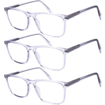 Cvantus Premium Reading Glasses 3-Pack, Square Frame, +1.00