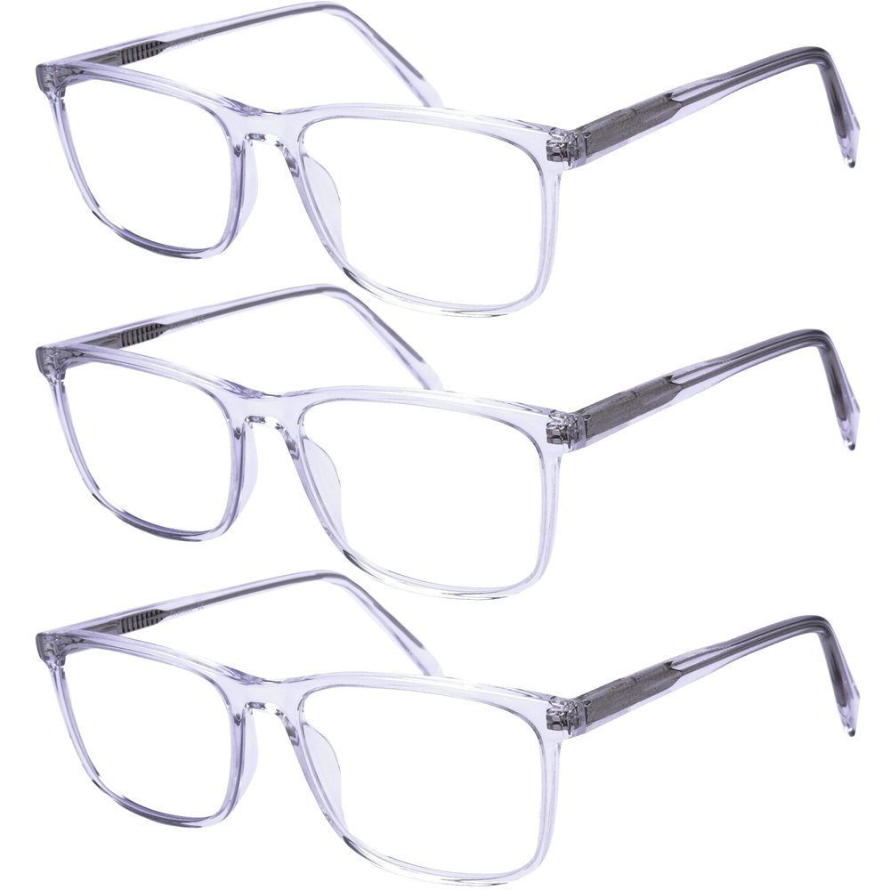 Cvantus Premium Reading Glasses 3-Pack, Square Frame, +1.00