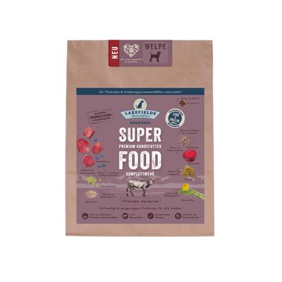 Lakefields Premium SUPERFOOD BEEF for Puppies, the Dry Food Sensation for Your Dog, 3 x 1 kg