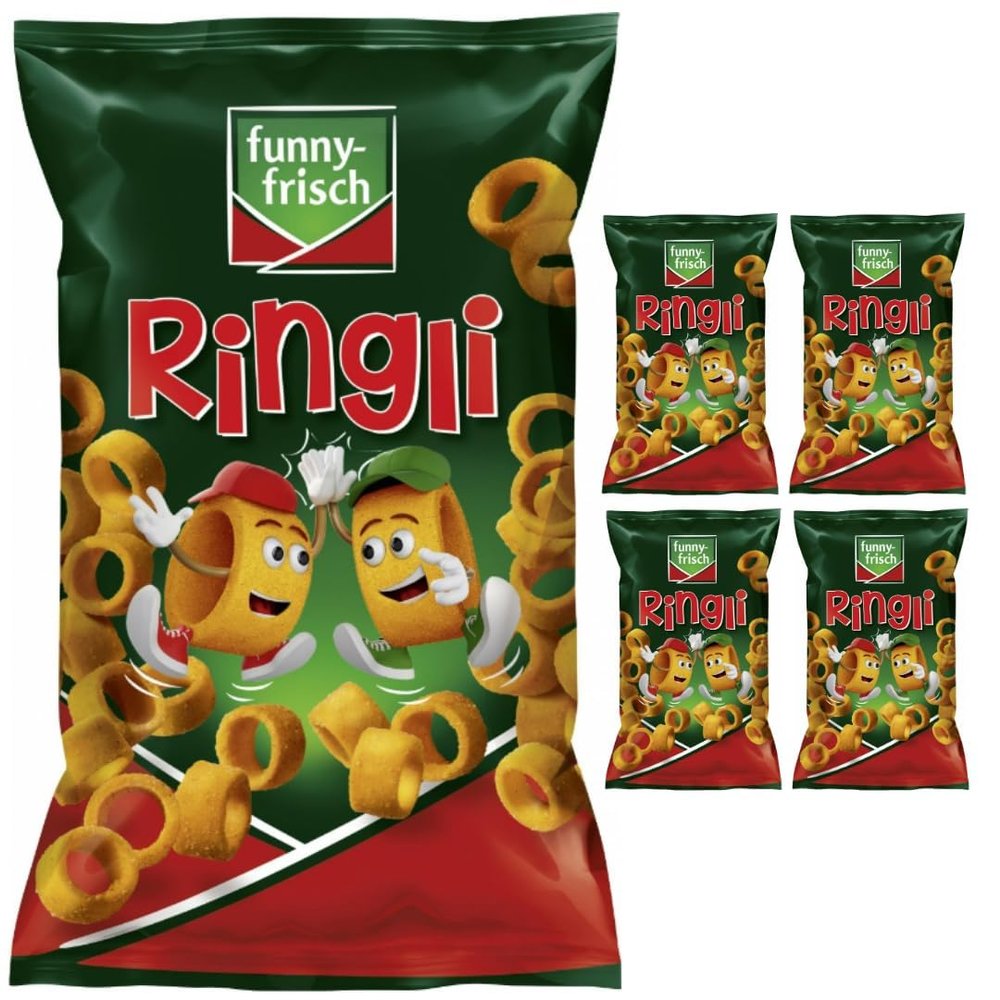 funny-frisch Ringli Paprika Ring Crackers, 75 g, Pack of 5