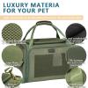 Petsfit Foldable Pet Carrier for Small Dogs and Cats, Adjustable Shoulder Strap, Expandable Cushion, M/Olive Green view 2