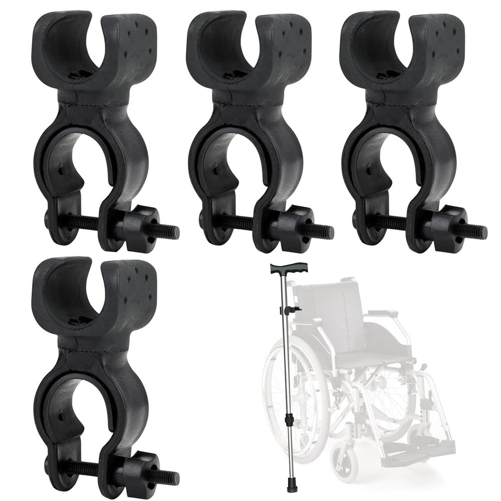 4-Piece Crutch and Cane Holders for Rollators