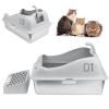 Aredwhiterui Extra-Large Stainless Steel Cat Litter Box with Lid, High Sides, Footboard and Scoop, Gray view 1