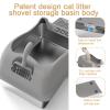Aredwhiterui Extra-Large Stainless Steel Cat Litter Box with Lid, High Sides, Footboard and Scoop, Gray view 3