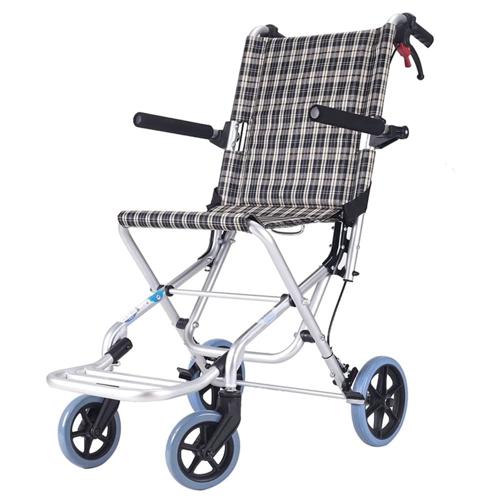 XAoSCd Adult Foldable Transport Wheelchair with Footrests