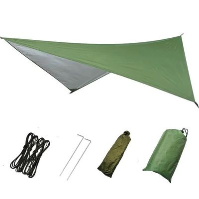 Hammock Rain Fly Tarp, Waterproof Windproof Camping Shelter, Dark Khaki, 300 x 300 cm - Safehappy