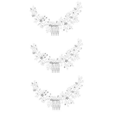 FRCOLOR 3-Piece Bridal Hair Vine Accessories with Rhinestones