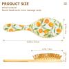 Floral Orange Fruits Wooden Paddle Hair Brush view 3