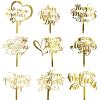 Namzi “Happy Mother’s Day” Cake Toppers, Lettering, Pink, Decorative Party Cake Decoration for Mother’s Day (Gold G), 10 Pieces view 2