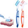 WLLHYF Denture Cleaning Brushes, Double-Sided Bristles, Rubber Grip, 2-Pack view 1