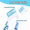 WLLHYF Denture Cleaning Brushes, Double-Sided Bristles, Rubber Grip, 2-Pack view 3