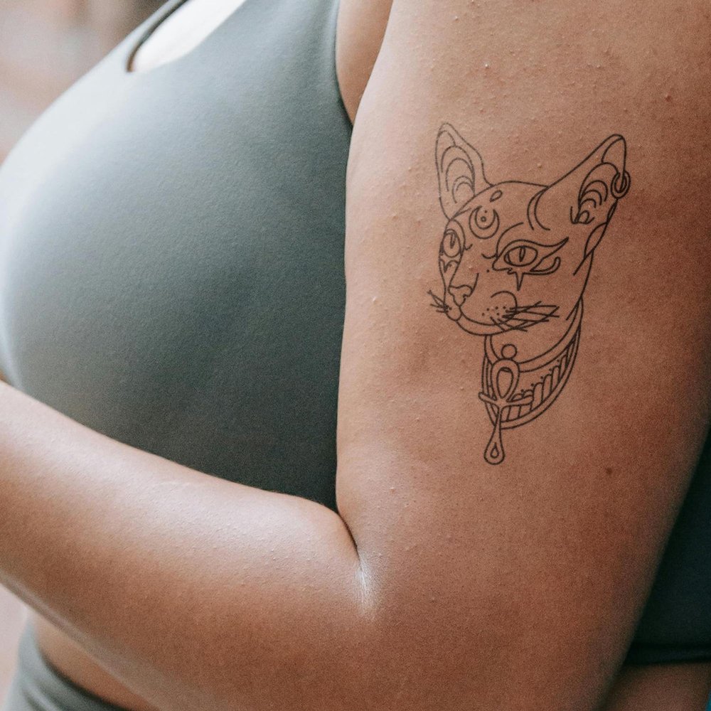 Sphinx Cat – Inkster Tattoo | Vegan, Waterproof Temporary Tattoo for Adults