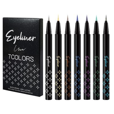 7-Piece Colorful Glitter Eyeliner Pen Set