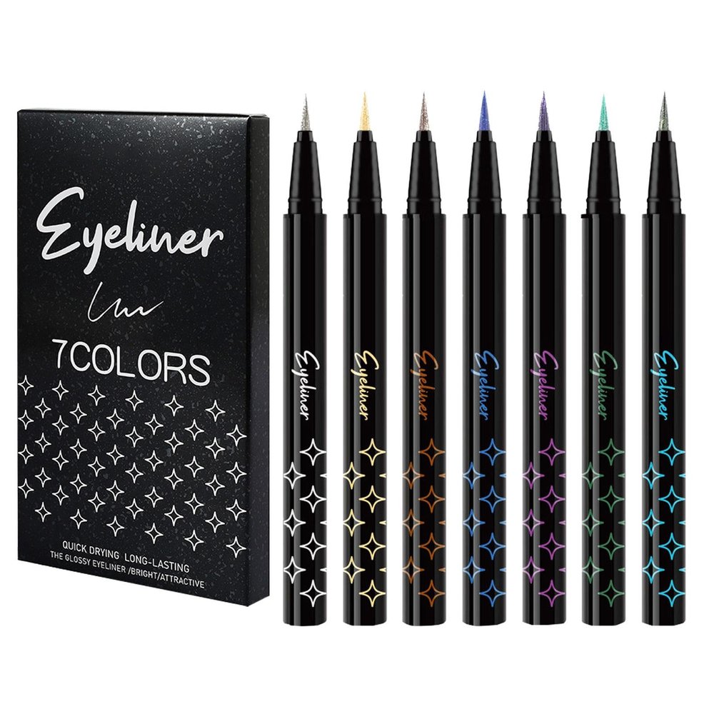 7-Piece Colorful Glitter Eyeliner Pen Set
